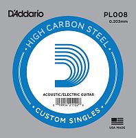 D'ADDARIO SINGLE PLAIN STEEL 008